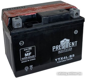 Мотоциклетный аккумулятор President YTX4L-BS MF (4 А·ч)
