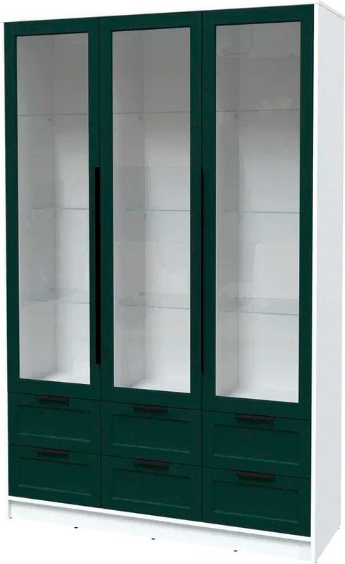 

Шкаф-витрина Интерлиния Концепт Тренд КТ-ШВ3 (белый платинум/изумруд)