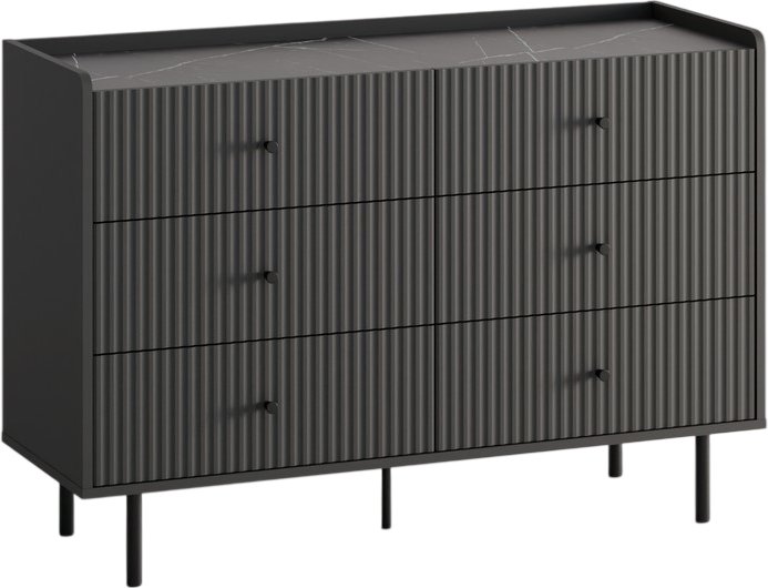 Комод Anrex Soho 6S (графит/мрамор/дарк грей)