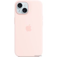 Чехол для телефона Apple MagSafe Silicone Case для iPhone 15 (светло-розовый)