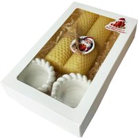 Подарочный набор Вендитио Ozarich Новогодний с 2-мя свечами и подсвечниками (белый)