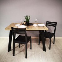 Кухонный стол Виста Саппоро 85x133/181 (дуб галифакс натуральный/матовый черный)