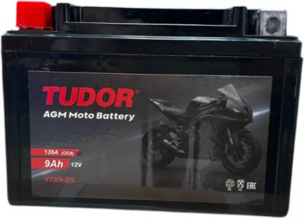Мотоциклетный аккумулятор Tudor YTX9-BS L+ (9 А·ч)
