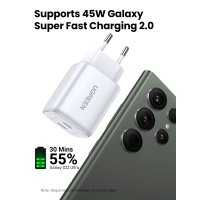 Сетевое зарядное Ugreen CD294 15327 (белый)