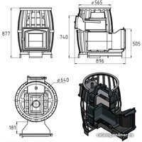 Банная печь Везувий Легенда Русский Пар Ковка 18 (270)