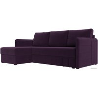 Угловой диван Лига диванов Слим левый (велюр фиолетовый)