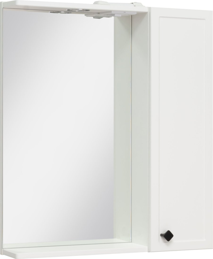 

Runo Шкаф с зеркалом для ванной Римини 65 правый (белый)