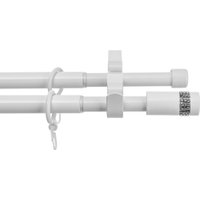 Карниз для штор Sundays Home Имидж Раздвижной 16/19мм 2-х рядный (белый глянец, 1.6-3м)