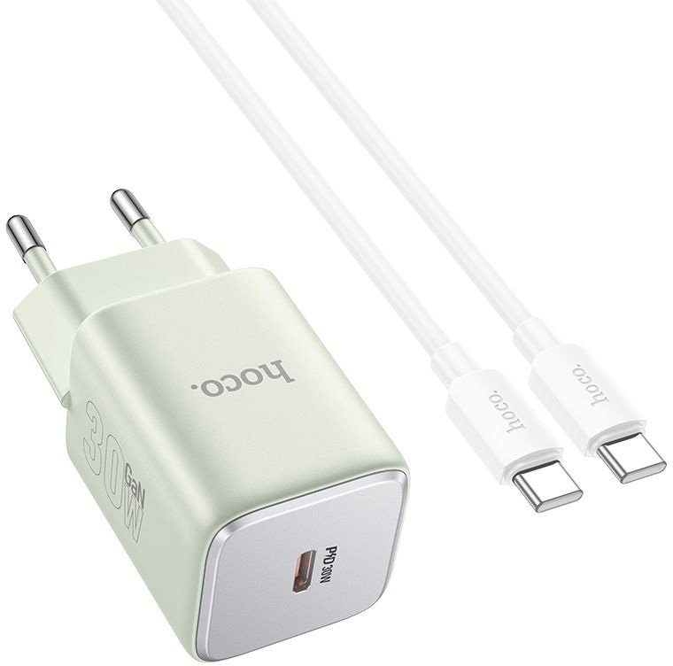 

Сетевое зарядное Hoco N43 USB Type-C (нежный зеленый)