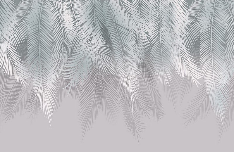 

Фотообои Citydecor Пальмовые листья 400х260 бирюза-серый