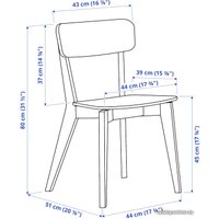 Обеденная группа Ikea Лисабо/Лисабо 493.855.34 (ясеневый шпон/черный)