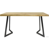 Кухонный стол Buro7 Уиллис 150 (с обзолом и сучками, дуб натуральный/черный)