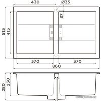 Кухонная мойка Omoikiri Banzen 86-2-GB (графит)