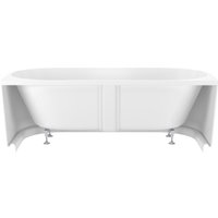 Ванна Wellsee Collaro 170x80 28910101R (пристенная ванна белый глянец, экран, ножки, сифон-автомат хром)