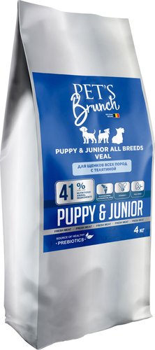 Сухой корм для собак Pet's Brunch Junior Veal с телятиной 4 кг