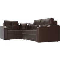 Угловой диван Лига диванов Комфорт 27925 (левый, экокожа, коричневый)