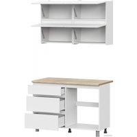 Готовая кухня NN мебель Токио 1.2м (белый текстурный/тростник)