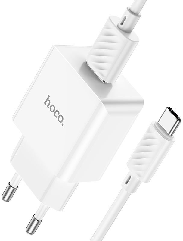 Сетевое зарядное Hoco C106A USB Type-C (белый)