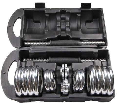 

Набор гантелей Atlas Sport Хромированные в чемодане с соединительным грифом 15 кг