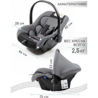 Детское автокресло Amarobaby Baby Comfort AB222008BC/1109 (серый/черный)