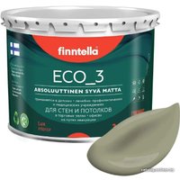 Краска Finntella Eco 3 Wash and Clean Khaki F-08-1-3-LG79 2.7 л (серо-зеленый)