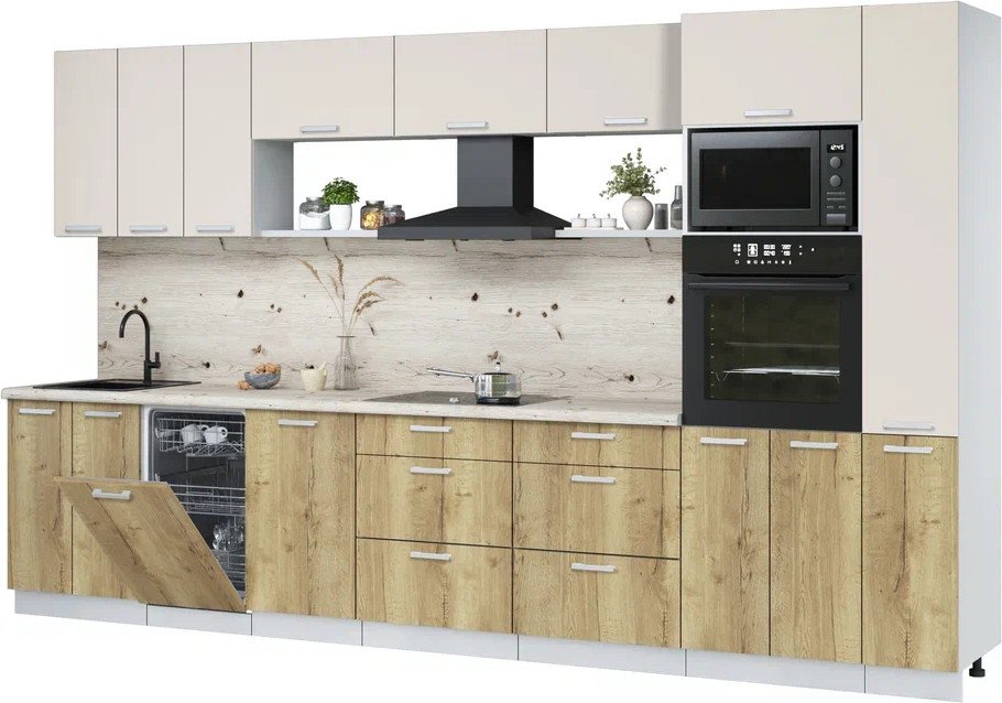 

Готовая кухня Интерлиния Мила Лайт 3.6-ПМ3 (персидский жемчуг/дуб золотой/бискайская сосна)