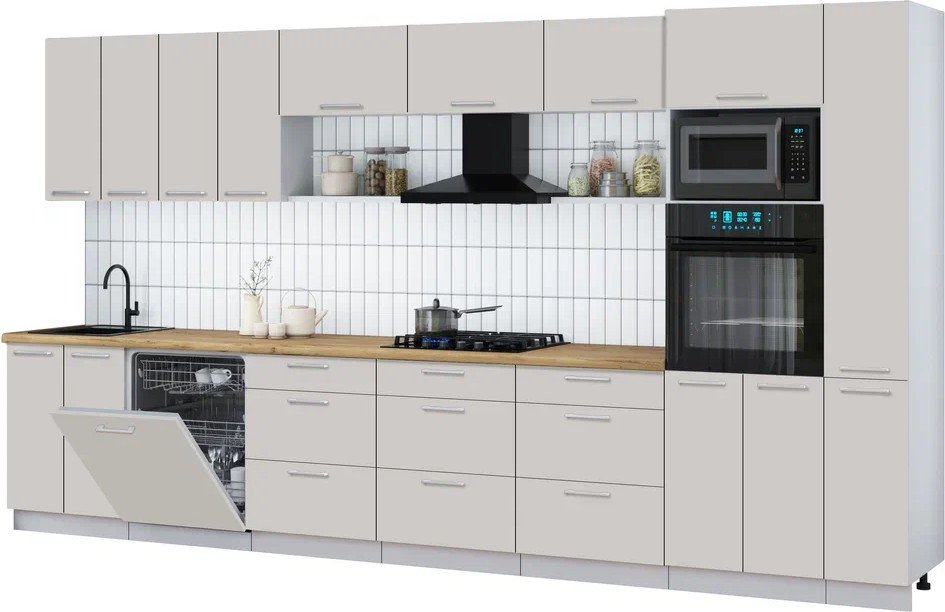 

Готовая кухня Интерлиния Мила Gloss 3.9-ПМ1 (кашемир/кашемир/дуб бунратти)