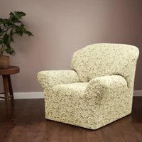 Чехол для кресла Mio Tesoro Жаккард Люкс 10096/1447 (ваниль, без оборки)
