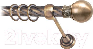 

Карниз для штор Lm Decor Тифани 037 1р витой 25мм (антик, 2.4м)