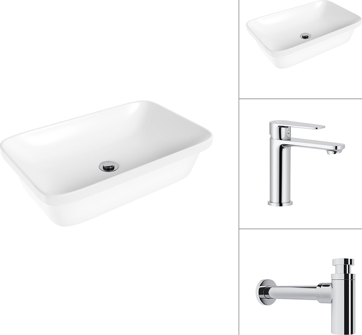 

Умывальник Lauter 21370 + Moon 21СK691C с сифоном 21635CH (хром)