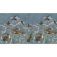 Фотообои ФабрикаФресок Зайцы в цветах Афреска 565270 (500x270)