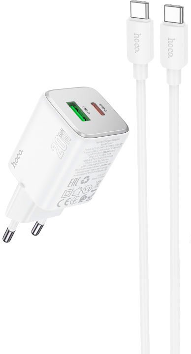 

Сетевое зарядное Hoco N41 USB Type-C (белый)