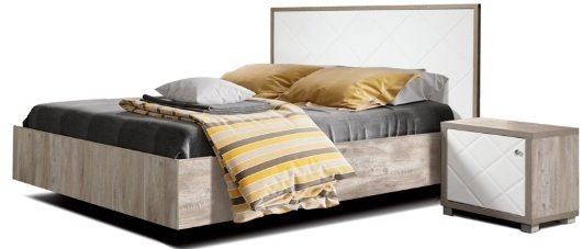 

Кровать КМК Мебель 1600 Кристал 160x200 (дуб юккон/белый жемчуг)