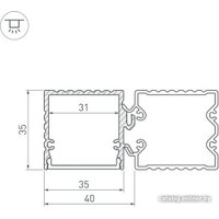 Алюминиевый профиль Arlight ALU-Base-PW35S-2000 Anod+Frost AG в Могилеве