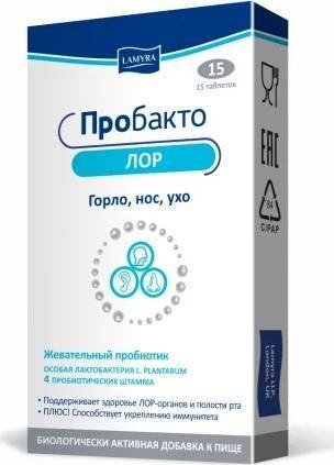 БАД Lamyra Пробакто Лор (15 жевательных таблеток)