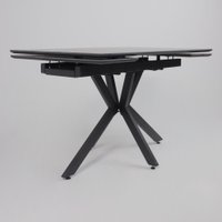 Кухонный стол Lepremo AV 2111 МДФ+керамика раздвижной 1200-1800x800 (черный матовый Shakespeare/черный)