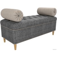 Банкетка Лига диванов Глория 113687 (рогожка серый/бежевый/бежевый)