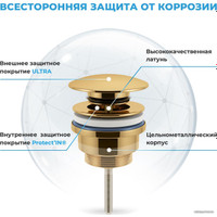 Донный клапан Wellsee Drainage System 182141000 (золото)