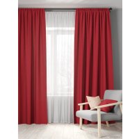 Комплект штор Loon Линен 1.5x2.7 м (красный, 2 шт)