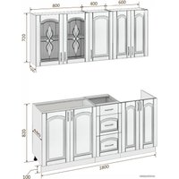 Готовая кухня Кортекс-мебель Корнелия Ретро 1.8м без столешницы (венге светлый/венге)