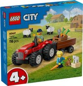 City 60461 Красный фермерский трактор с прицепом и овцами