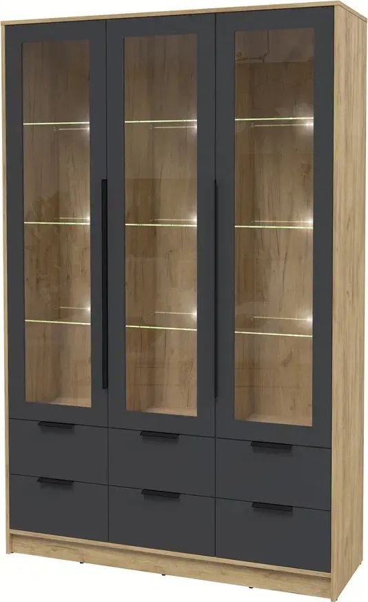 

Шкаф-витрина Интерлиния Концепт КТ-ШВ3 с подсветкой Глосс (дуб золотой/пепел)