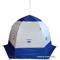 Палатка для зимней рыбалки Пингвин 3 с дышащим верхом (белый/синий)