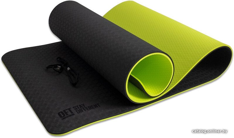 Коврик Original FitTools FT-YGM10-TPE-BG TPE (черный/зеленый)