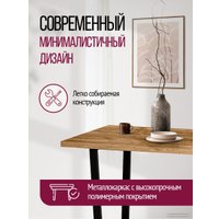 Кухонный стол Millwood Лофт Уэльс Л 120x70x75 (36 мм, дуб золотой Craft/металл черный)