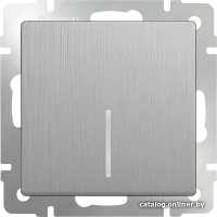 Выключатель Werkel WL09-SW-1G-LED (серебряный рифленый)