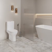 Унитаз напольный Lauter W246 2110246 + гигиенический душ Sano 21LT1292BM (горизонтальный выпуск)