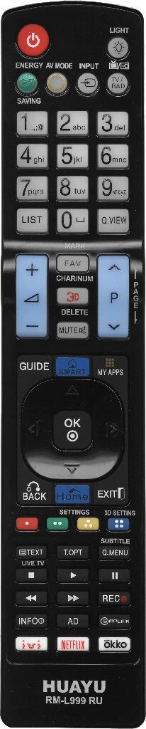 Пульт ДУ Huayu RM-L999 RU (для телевизоров LG)