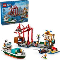 Конструктор LEGO City 60422 Морской порт с грузовым судном