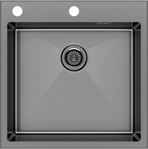 

Кухонная мойка Paulmark Kroner-Edge 51 PM775151-GM (черный/вороненая сталь)